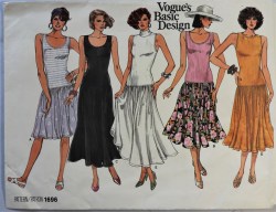 1696 VOGUE 1986 DROP WAIST KNIT BODICE LONGER DRESS LENGTHS PATTERN 8-12 UNCUT